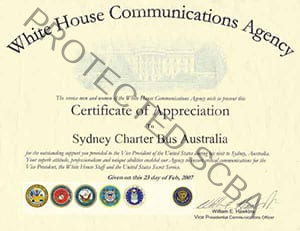 USA White House Certificate