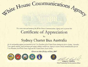 USA White House Certificate